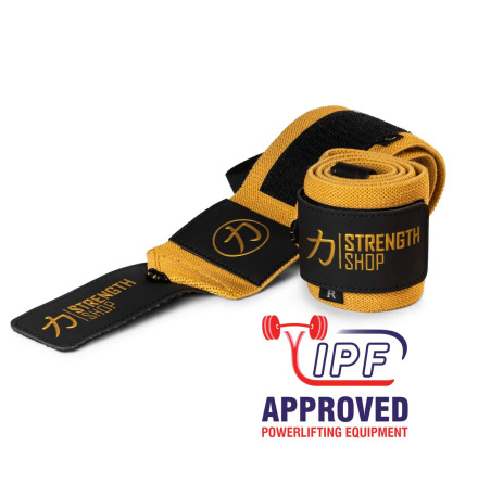 Gold Wrist Wraps , 60 cm, Medium, IPF approved