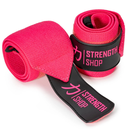 Pink Wrist Wraps 30cm - Medium- Strengthshop - IPF 